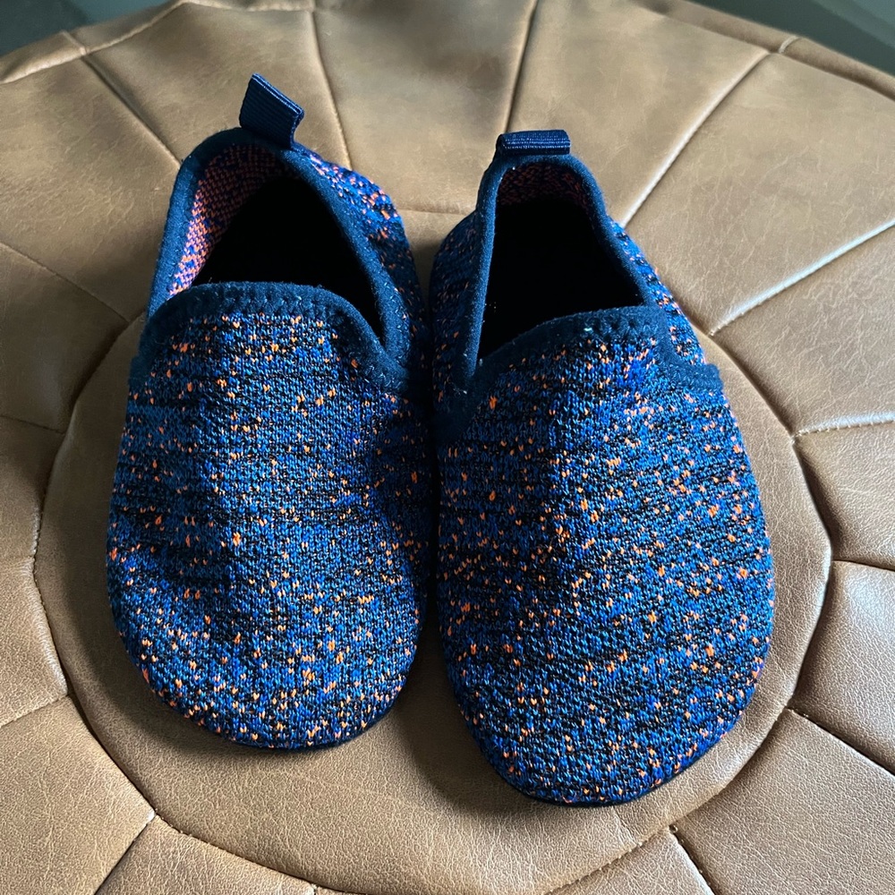 Kids' Blue and Orange Slip-On Shoes size 24-25 toddler